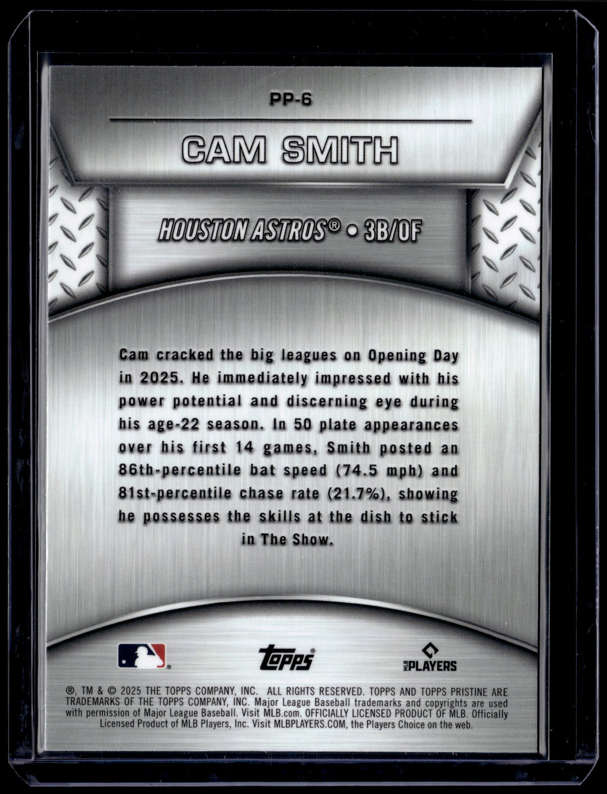 HL-P01 2025 Topps Pristine Plated and Polished Cam Smith #PP-6 Refractor RC