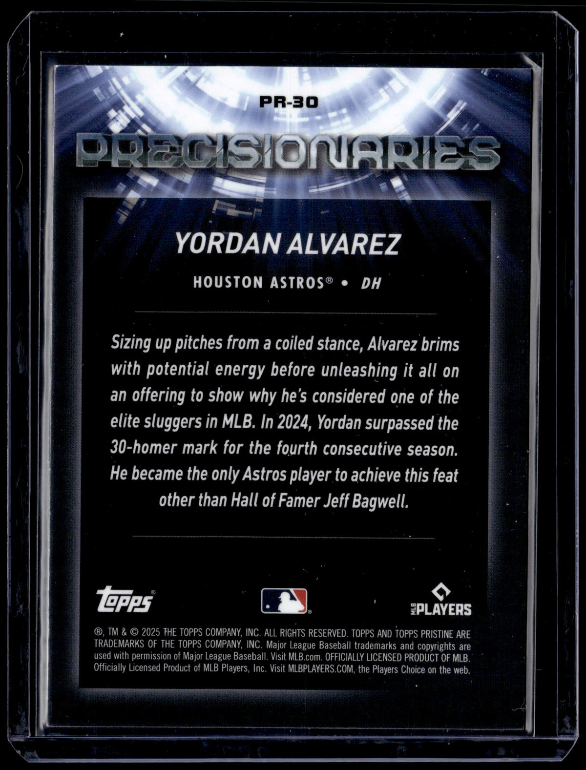 HL-P01 2025 Topps Pristine Precisionaries Yordan Alvarez #PR-30 Houston Astros