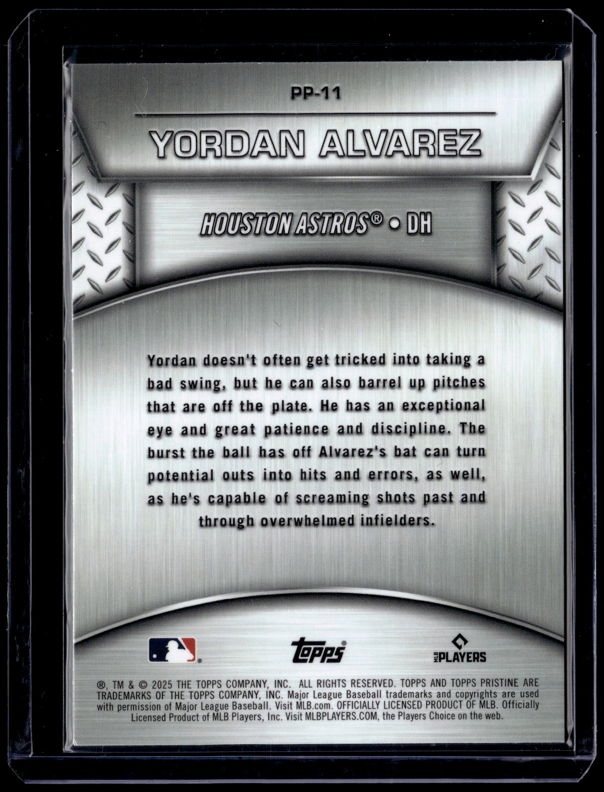 HL-P01 2025 Topps Pristine Plated and Polished Yordan Alvarez #PP-11 Refractor
