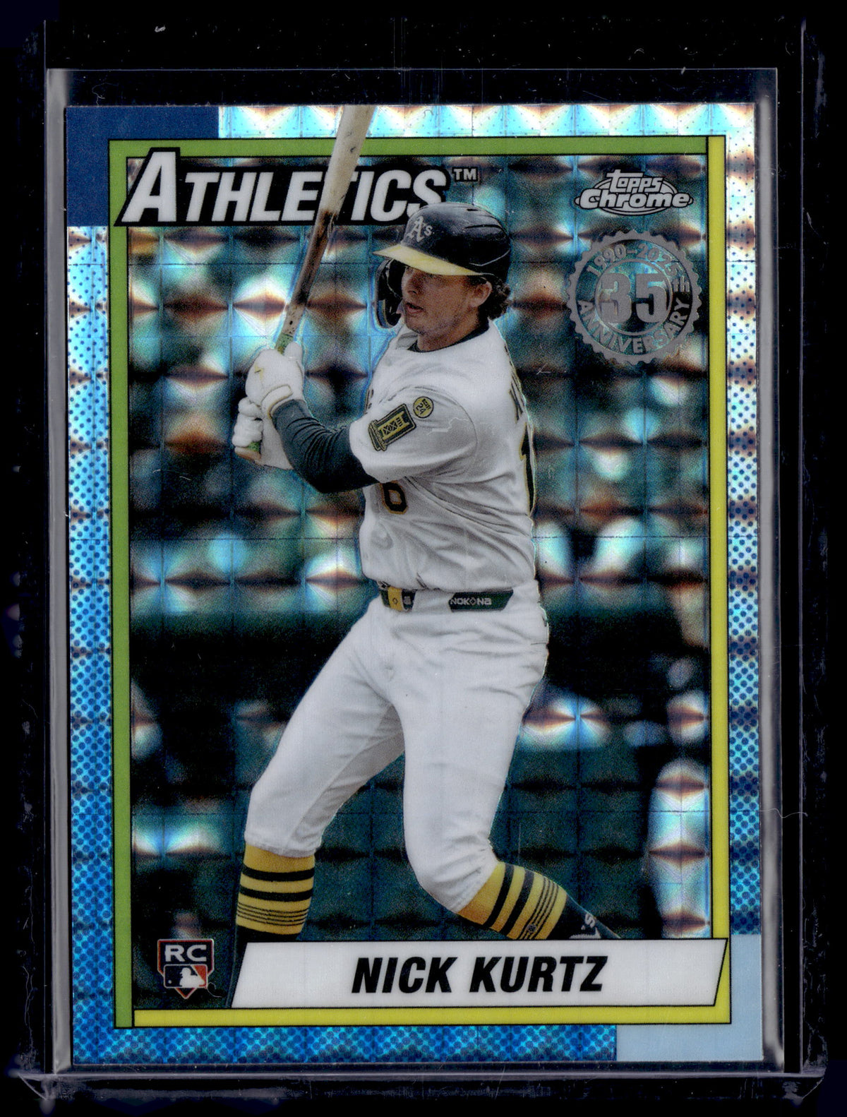 HL-P01 2025 Topps Chrome Nick Kurtz RC 1990 Topps Blue Mega Refractor 90CU-21 RC