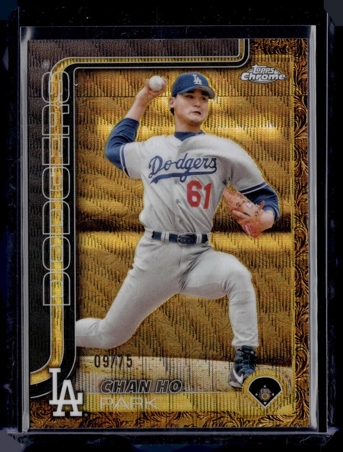 HL-P01 2025 Topps Gilded Chrome Chan Ho Park #14 Gold Wave /75