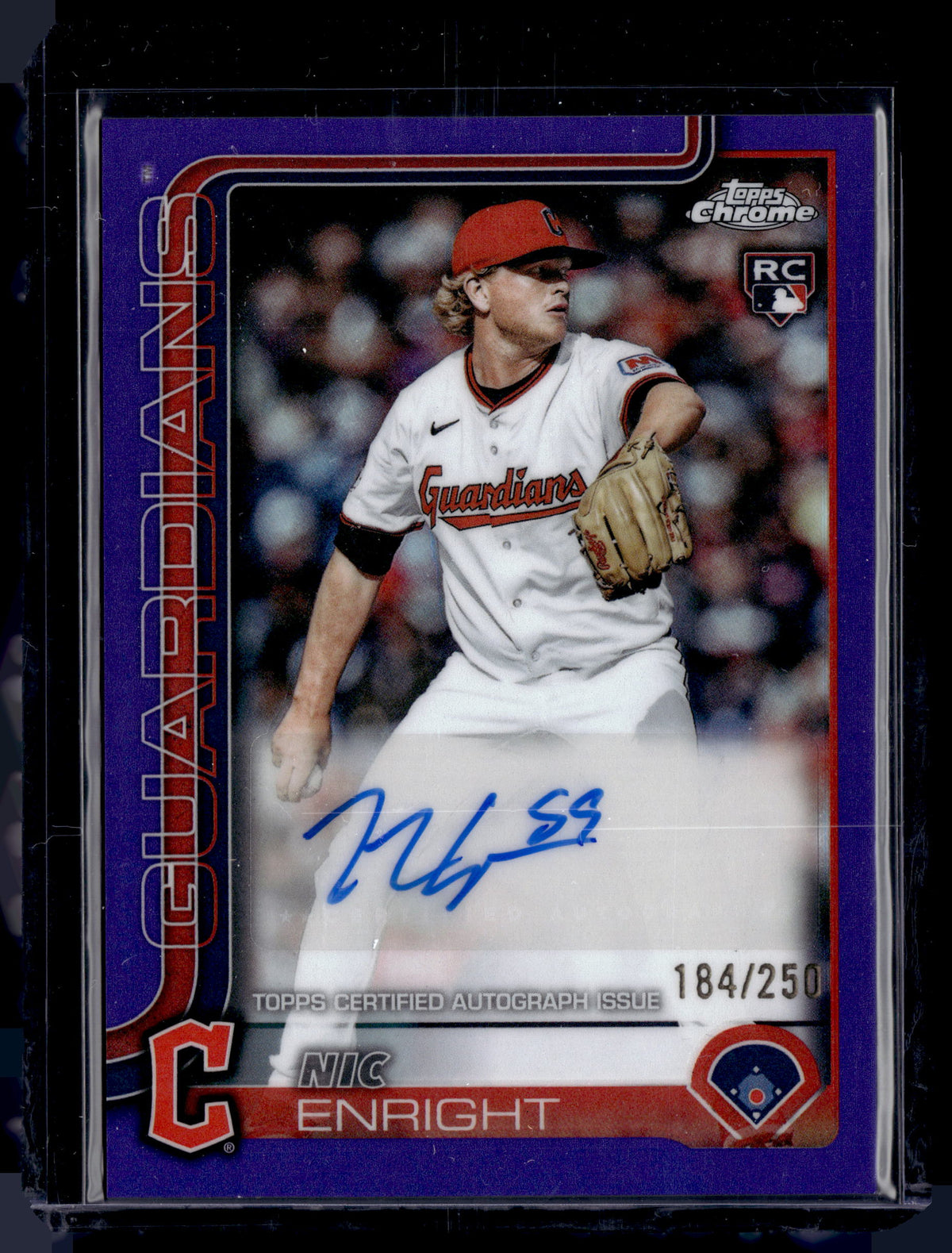 HL-P01 2025 Topps Chrome Nic Enright #AC-NE Purple Refractor /250 Auto RC
