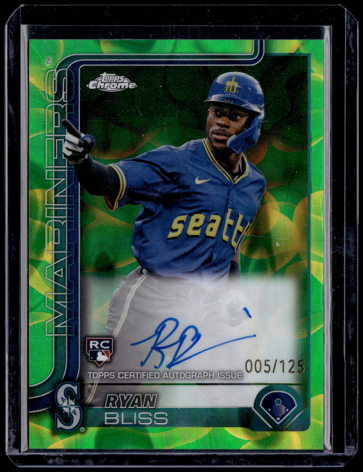 HL-P01 2025 Topps Chrome Ryan Bliss #RA-RB Green Bubbles /125 RC Auto
