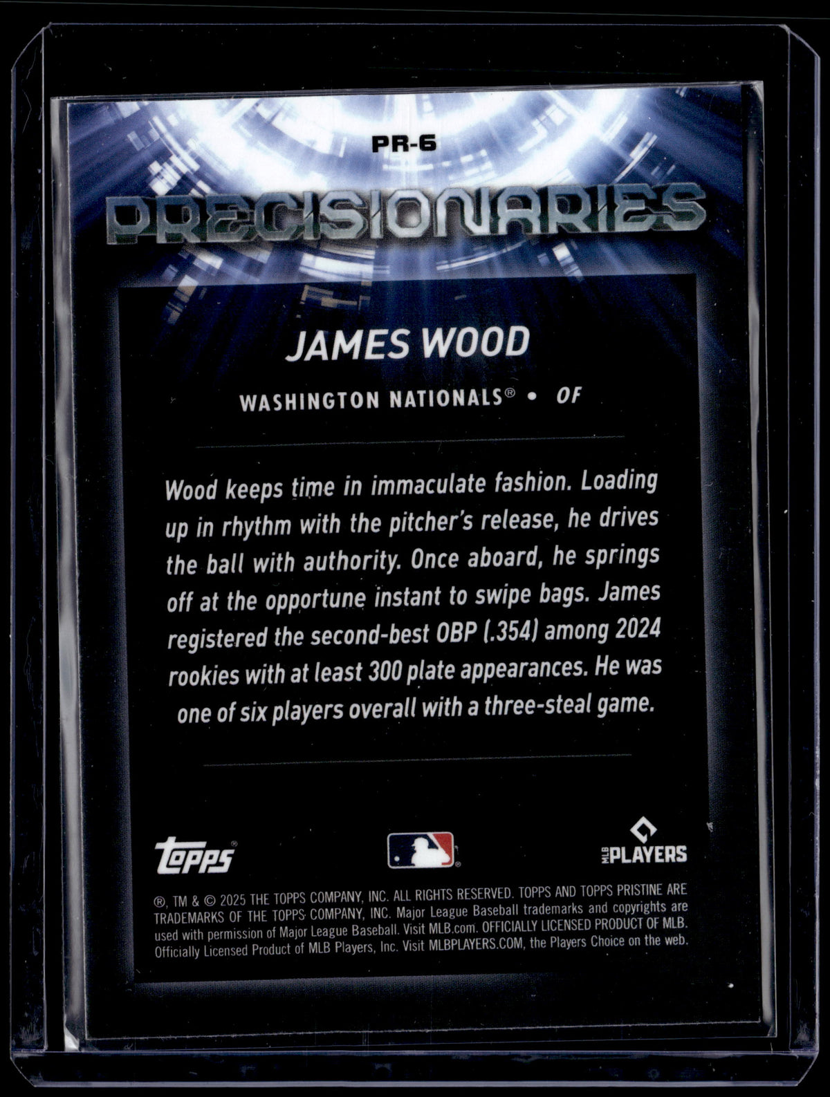 HL-P01 2025 Topps Pristine Precisionaries James Wood #PR-6 Refractor RC