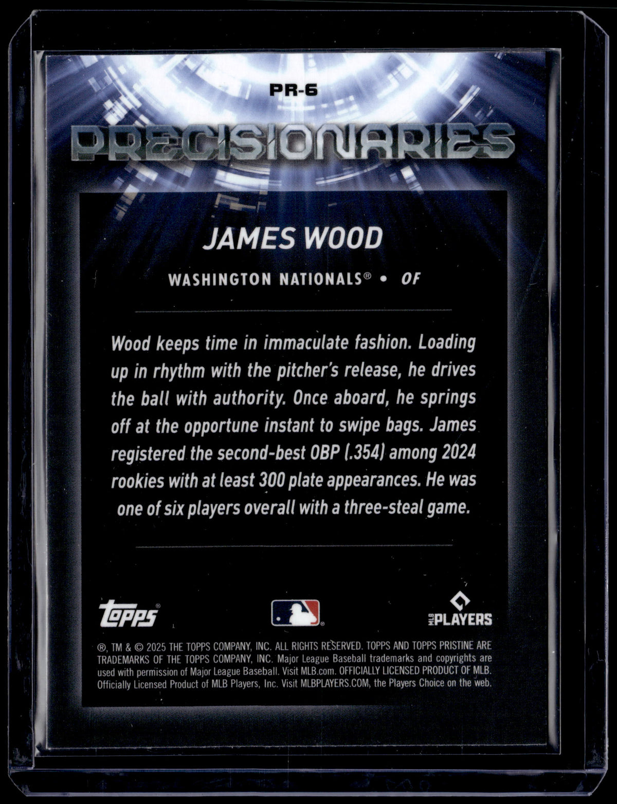 HL-P01 2025 Topps Pristine Precisionaries James Wood #PR-6 Refractor RC