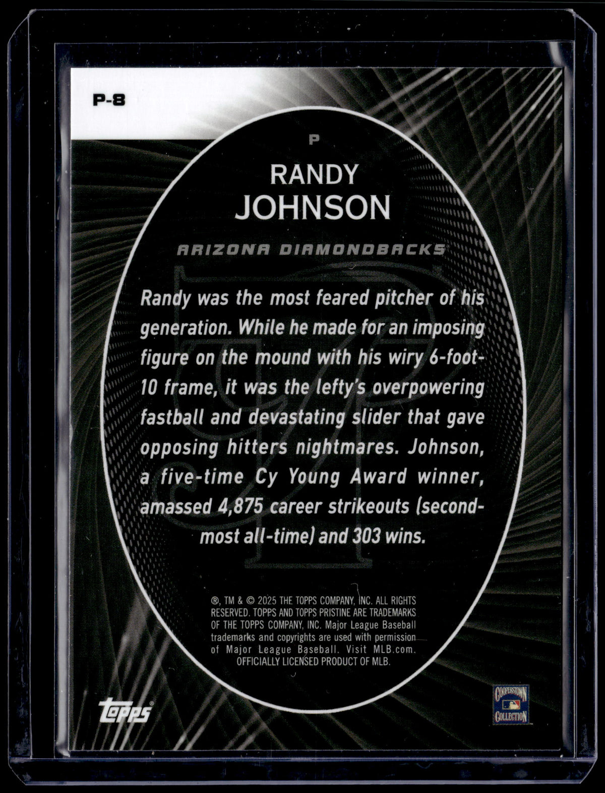 HL-P01 2025 Topps Pristine Perseverance Randy Johnson #P-8