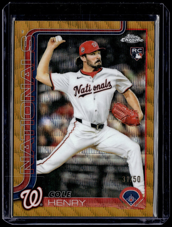 HL-P01 2025 Topps Chrome Cole Henry #USC72 Gold Wave /50 RC