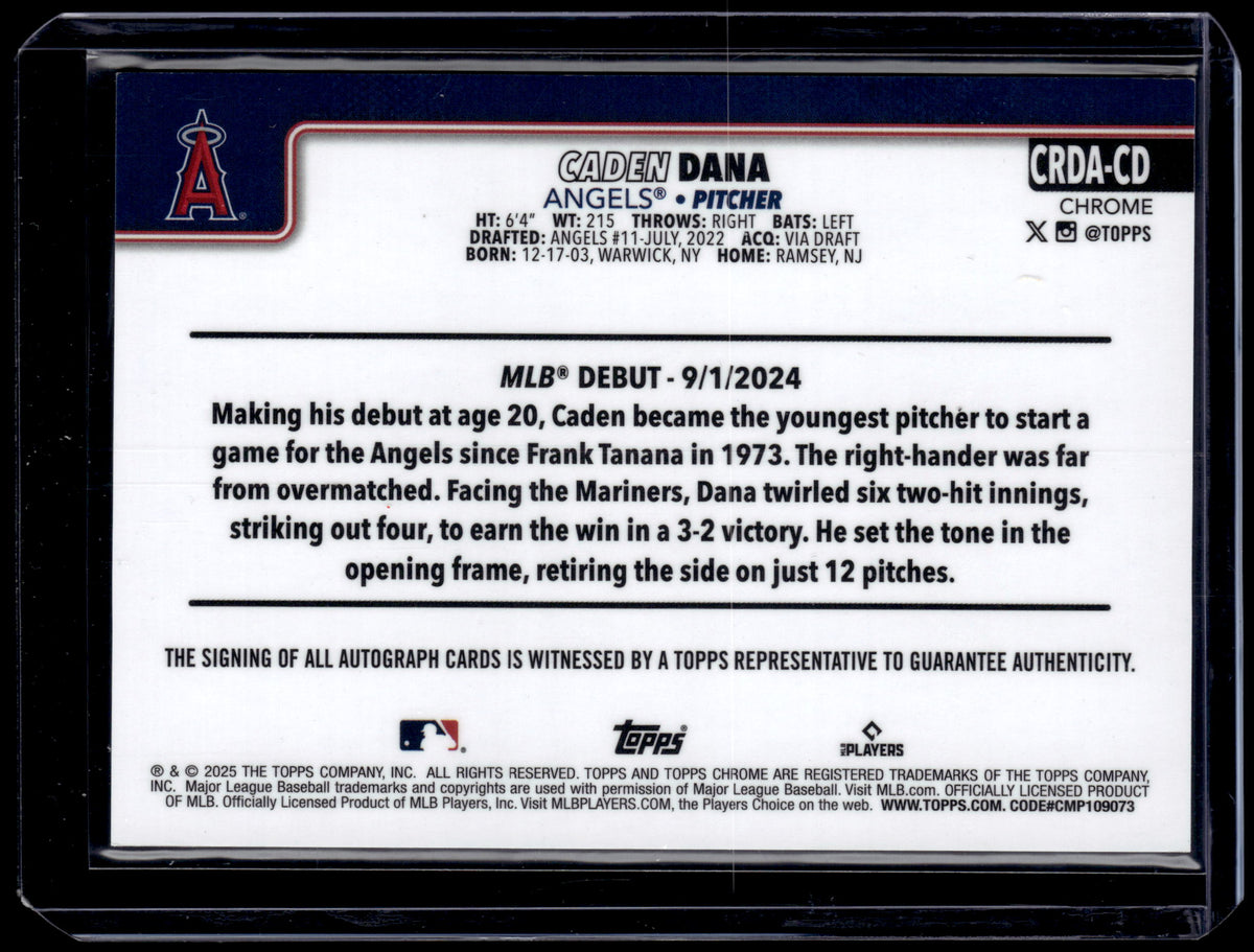 HL-P01 2025 Topps Chrome Caden Dana #CRDA-CD Auto RC