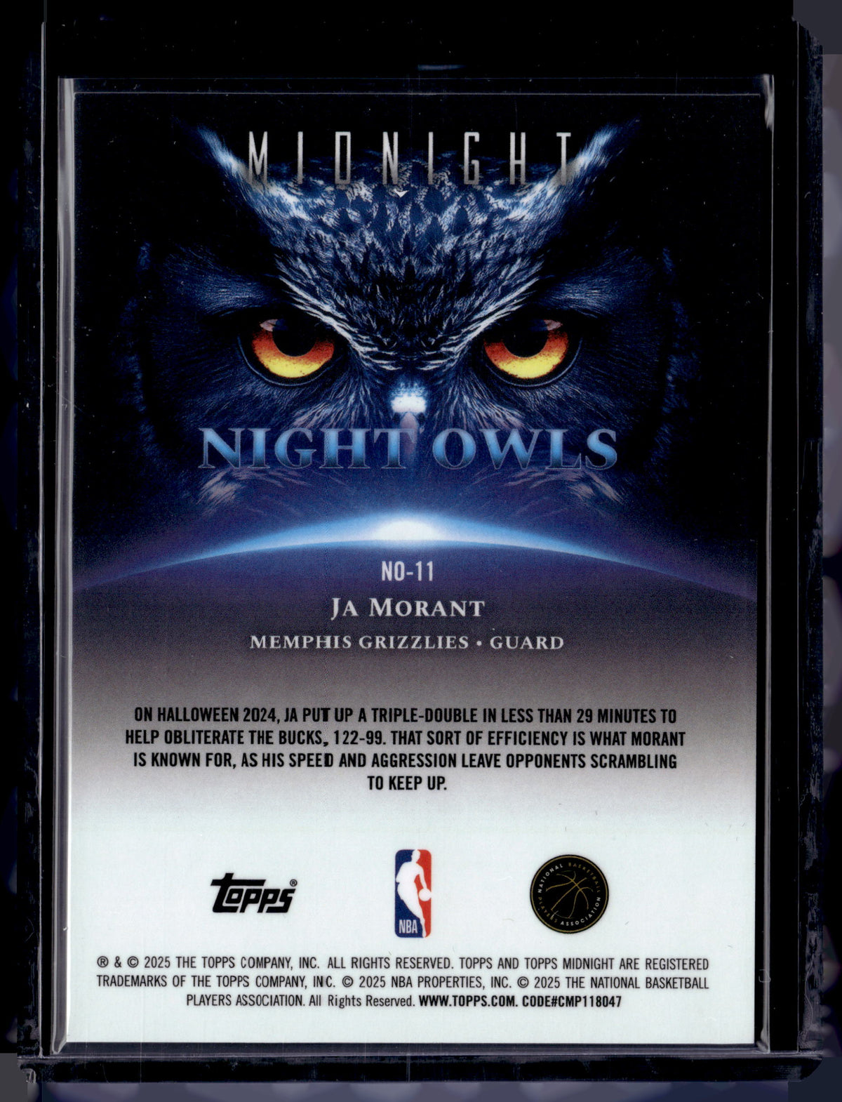HL-P01 2025 Topps Midnight Night Owls Ja Morant #NO-11