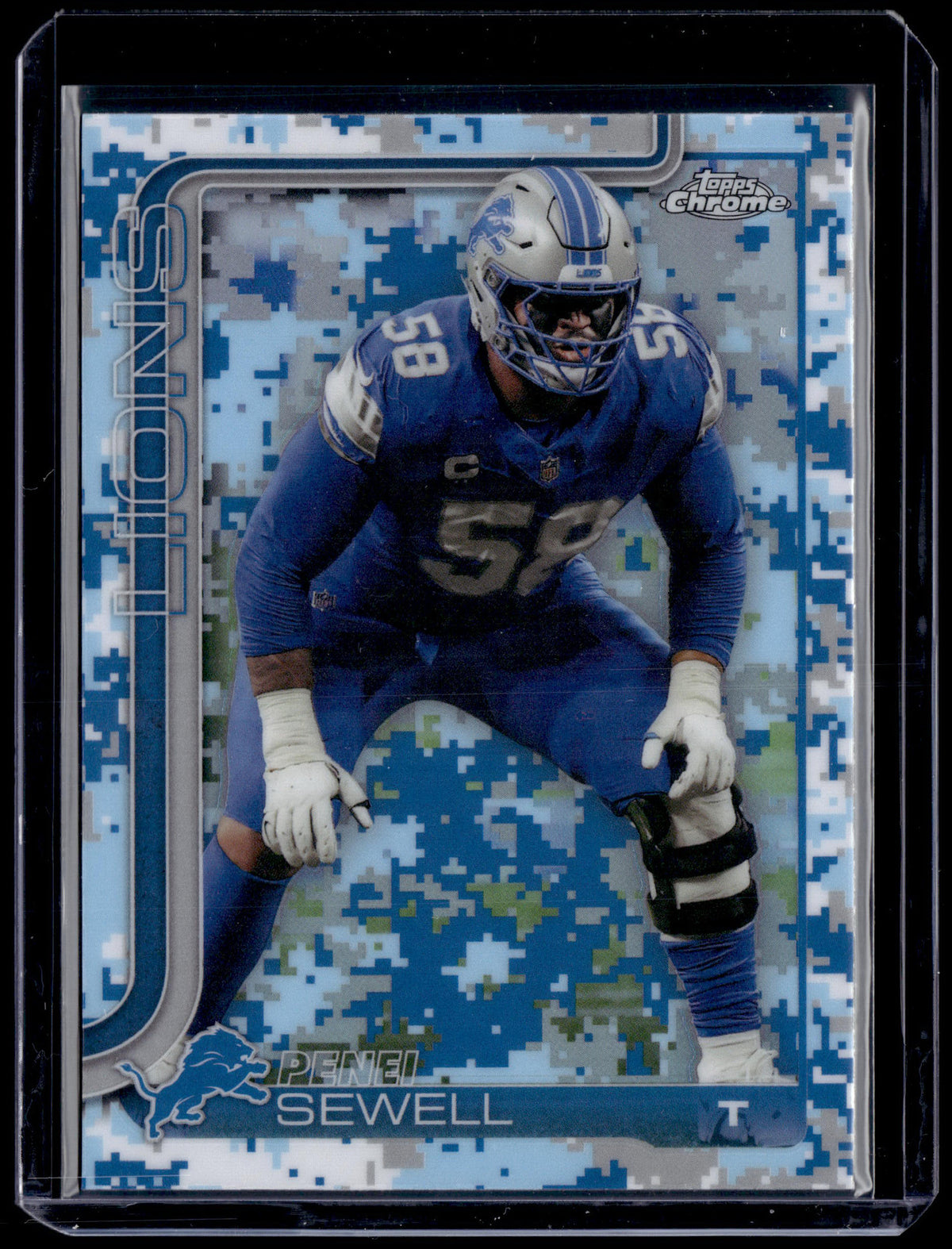 HL-P01 2025 Topps Chrome Penei Sewell #99 Blue Digital Camo SP