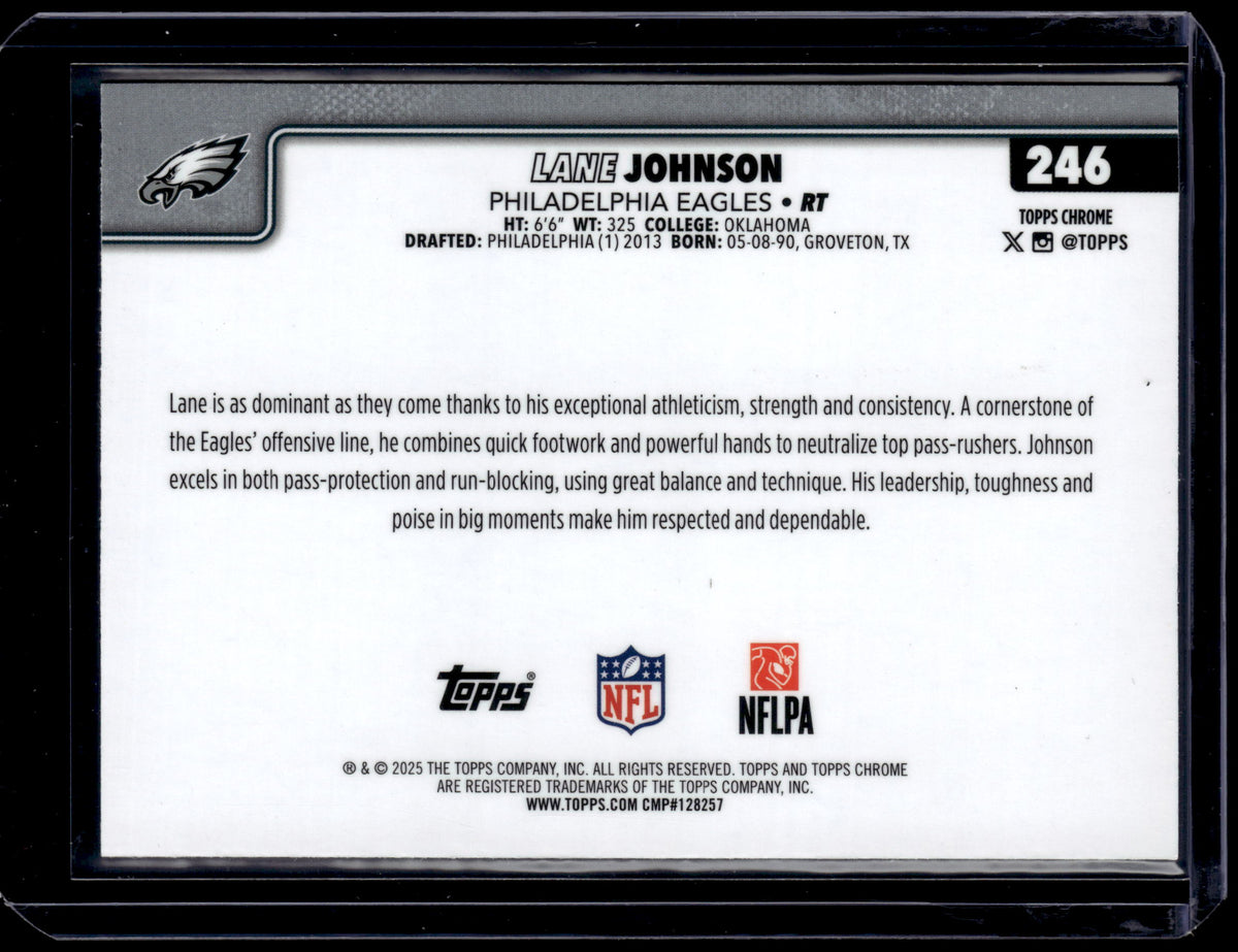 HL-P01 2025 Topps Chrome Lane Johnson #246 Green Wave Refractor /99