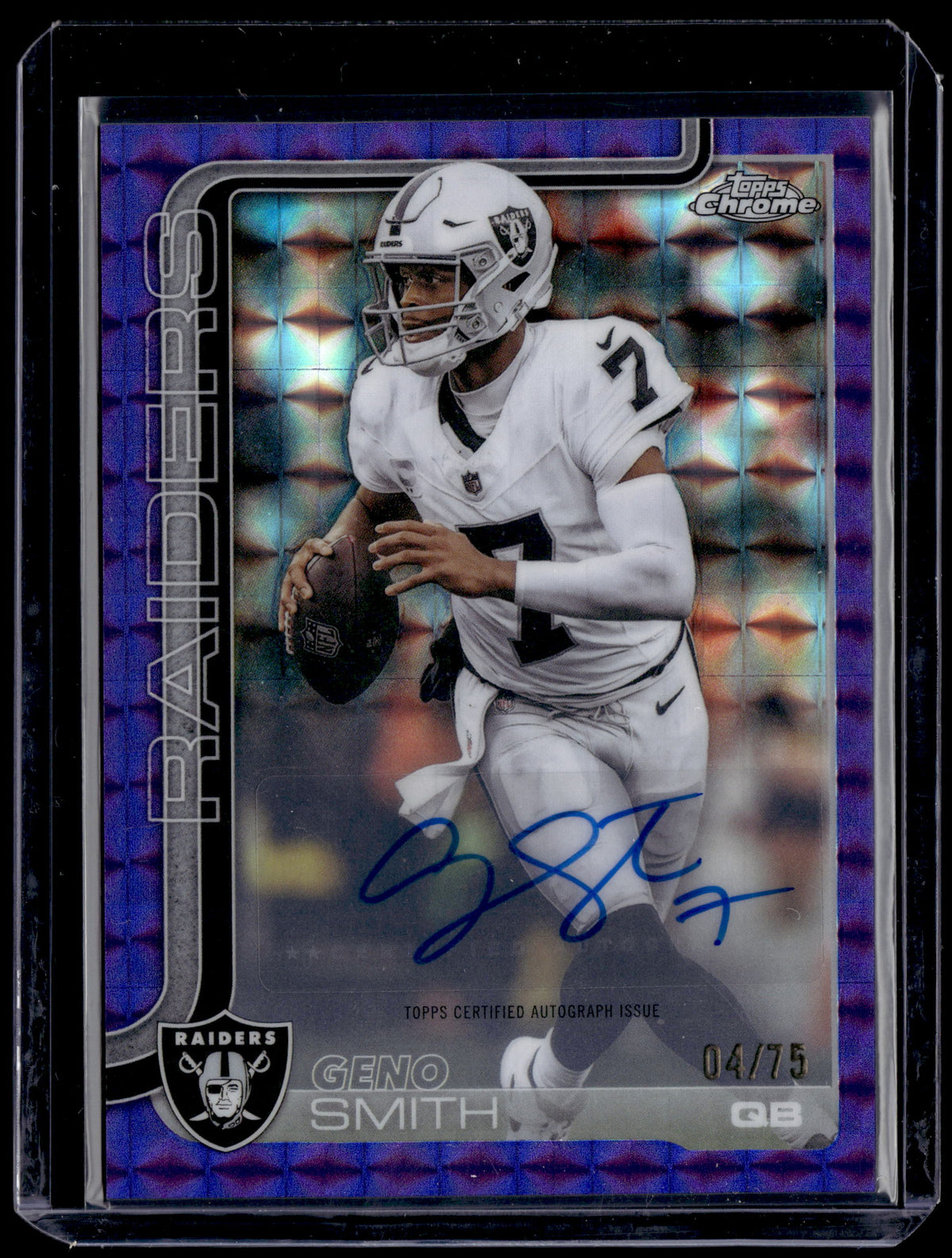 HL-P01 2025 Topps Chrome Geno Smith #BA-GS Purple Geometric /75 Auto