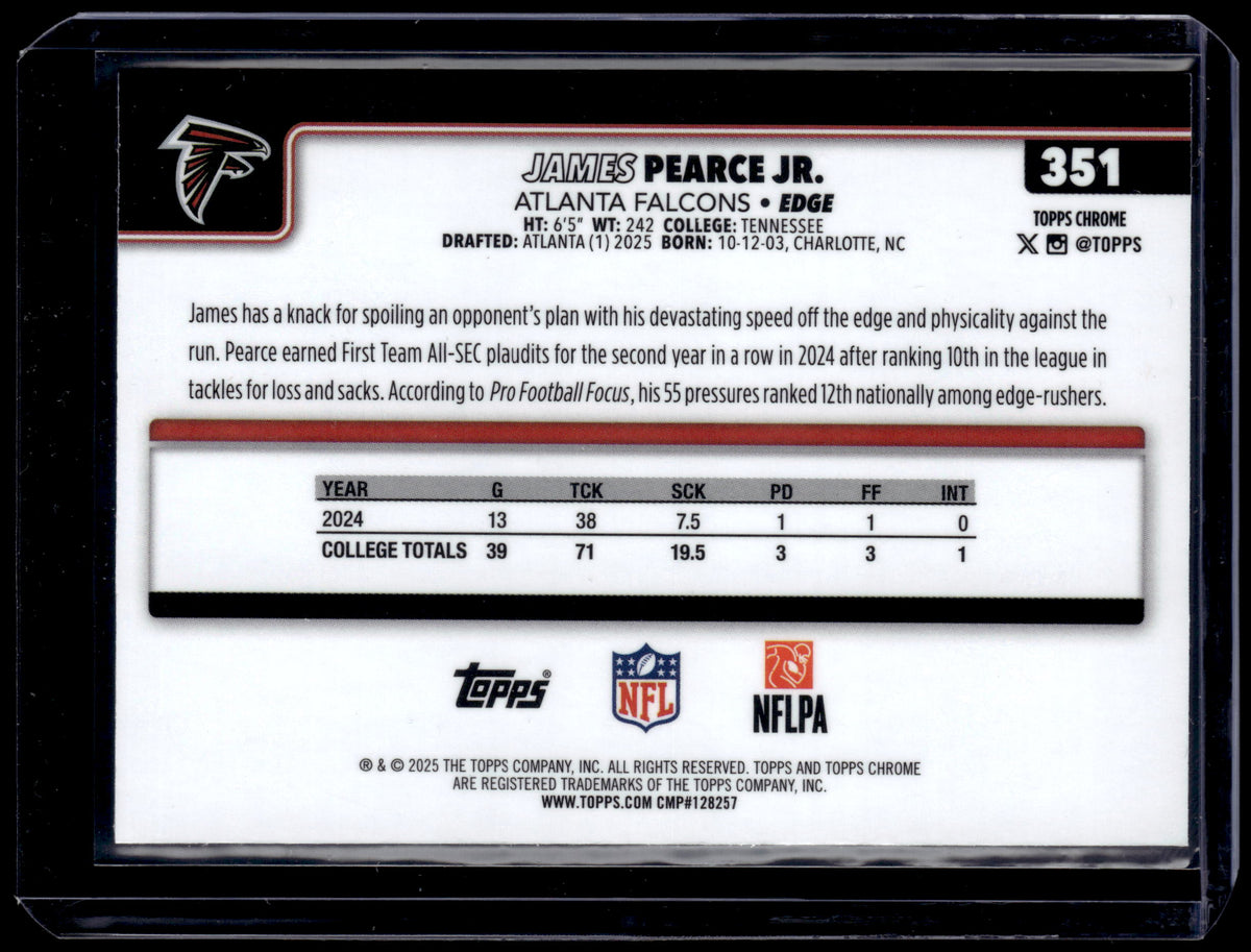 HL-P01 2025 Topps Chrome James Pearce Jr. #351 Geometric RC