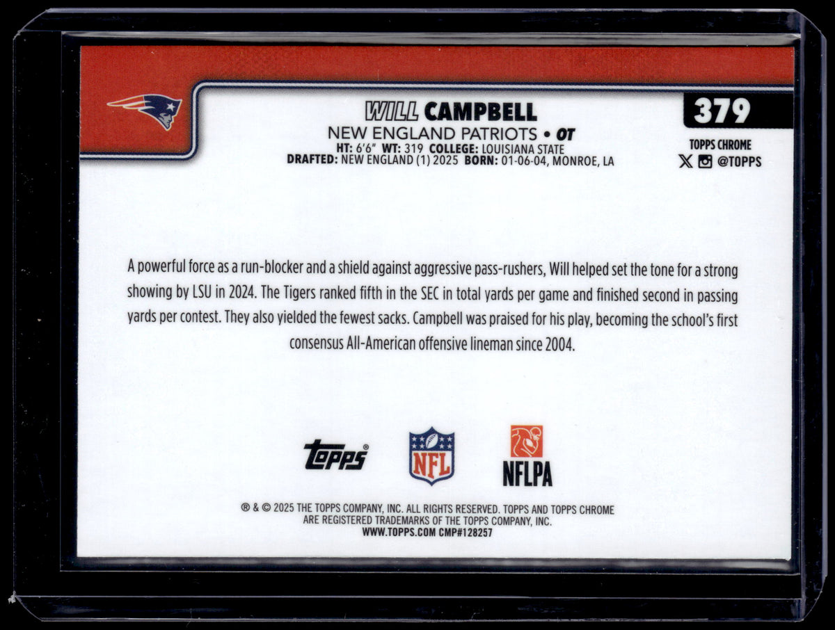HL-P01 2025 Topps Chrome Will Campbell #379 Geometric RC