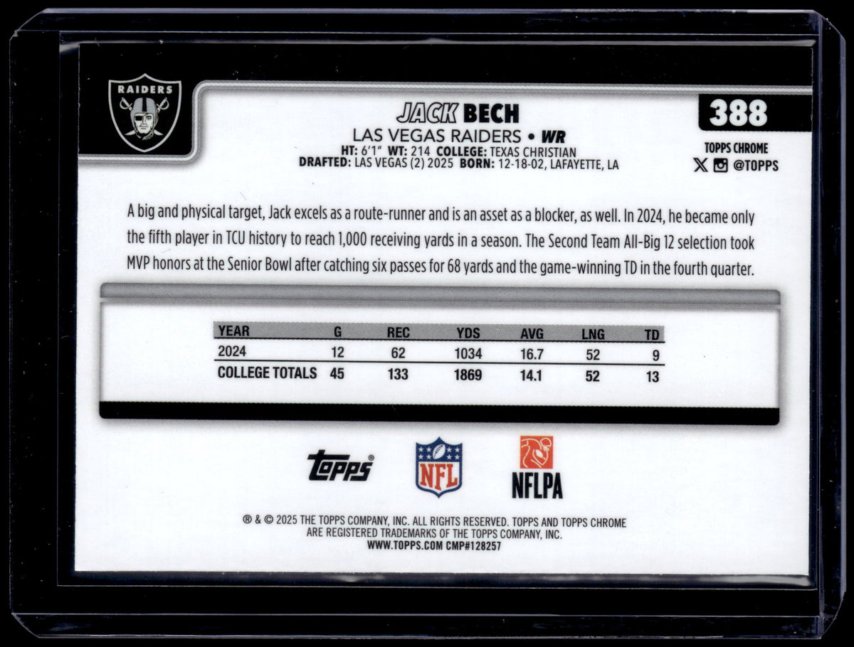 HL-P01 2025 Topps Chrome Jack Bech #388 Geometric RC