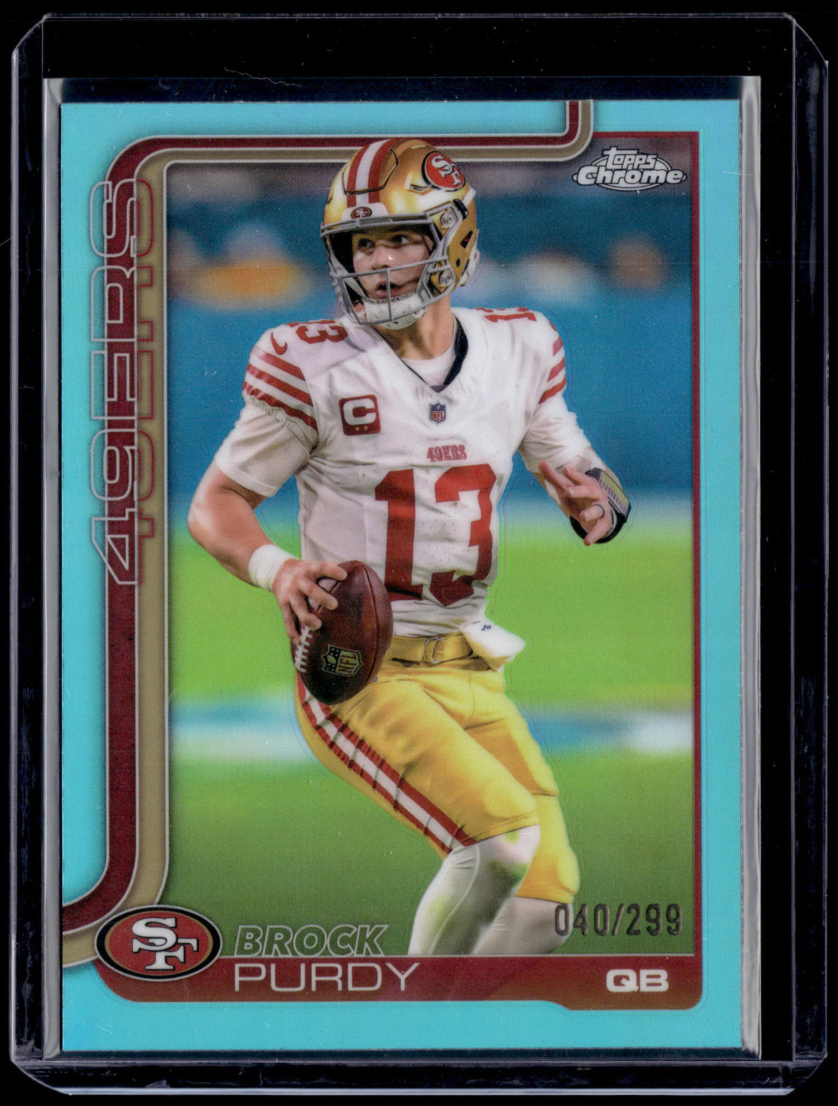 HL-P01 2025 Topps Chrome Brock Purdy #262 Aqua /299