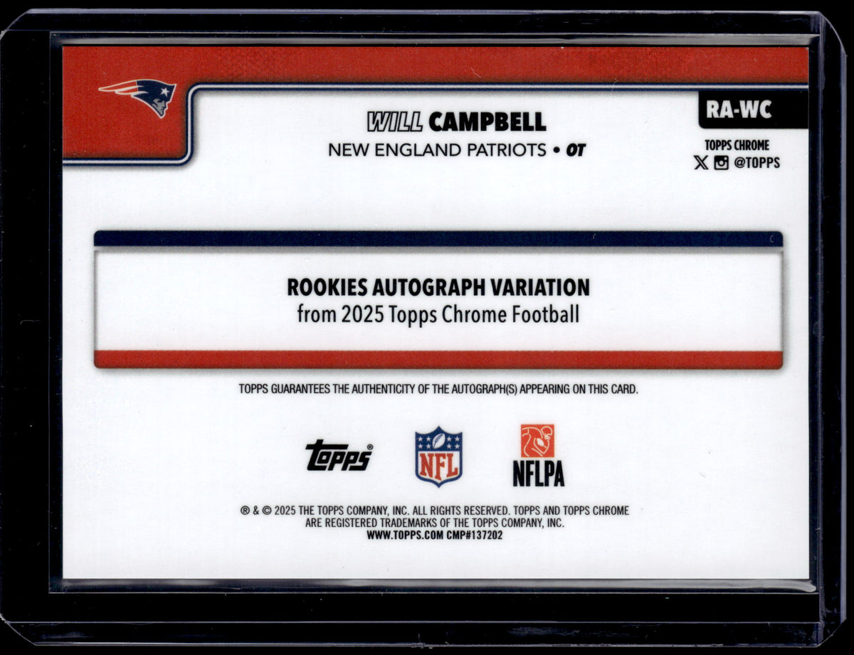 HL-P01 2025 Topps Chrome Will Campbell #RA-WC Gold Geometric /50 RC