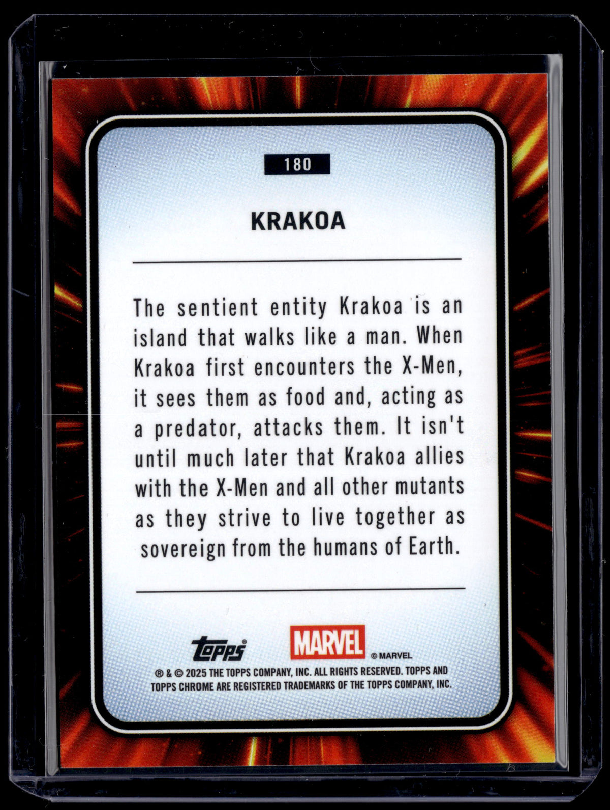 HL-INV 2025 Topps Chrome Marvel Sapphire Krakoa Aqua Refractor /75 #180