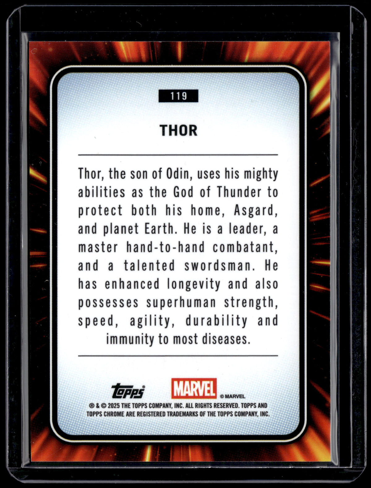 HL-INV 2025 Topps Chrome Marvel Thor Blue Sapphire #119