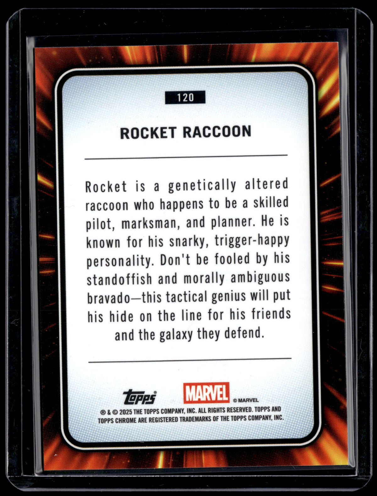 HL-INV 2025 Topps Chrome Marvel Rocket Raccoon Blue Sapphire #120
