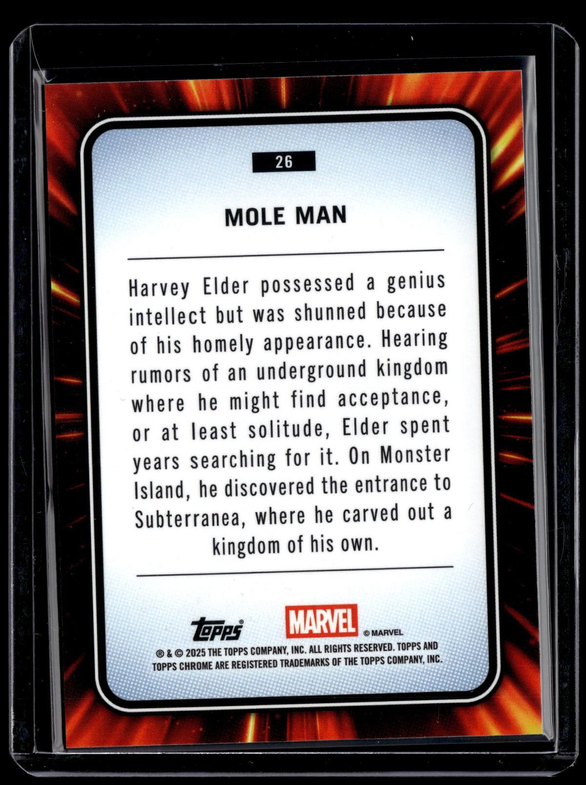 HL-INV 2025 Topps Chrome Marvel Mole Man Green 30/99 #26