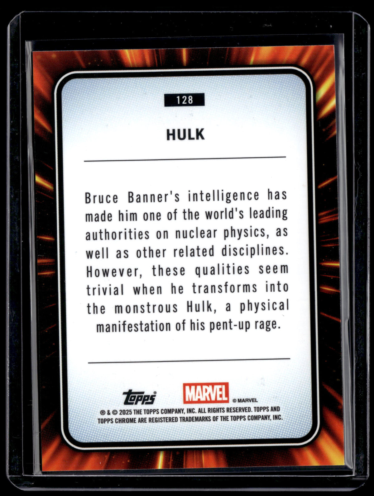 HL-INV 2025 Topps Chrome Marvel Hulk Blue Sapphire #128