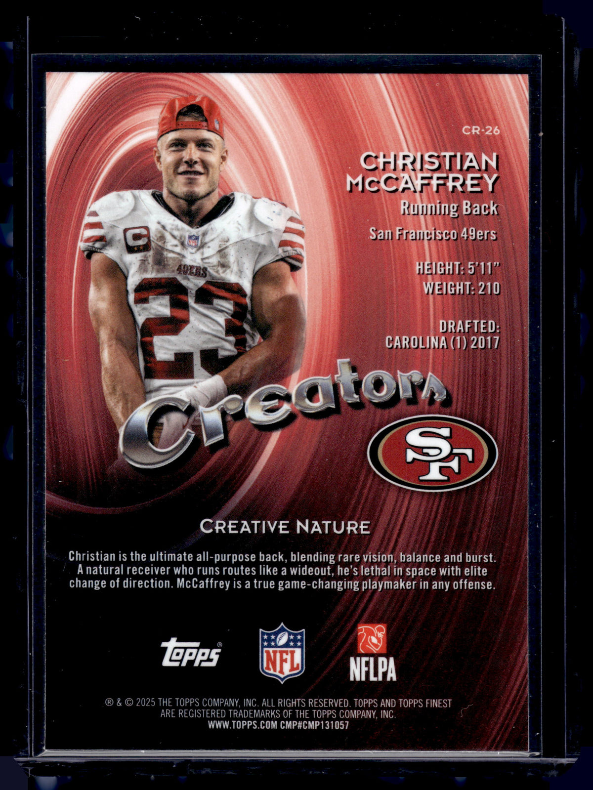 HL-INV 2025 Topps Finest Creators Christian McCaffrey #CR-26 X-Refractor