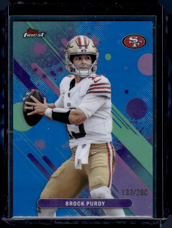 2025 Topps Finest Brock Purdy #65 Common Blue Refractor /200