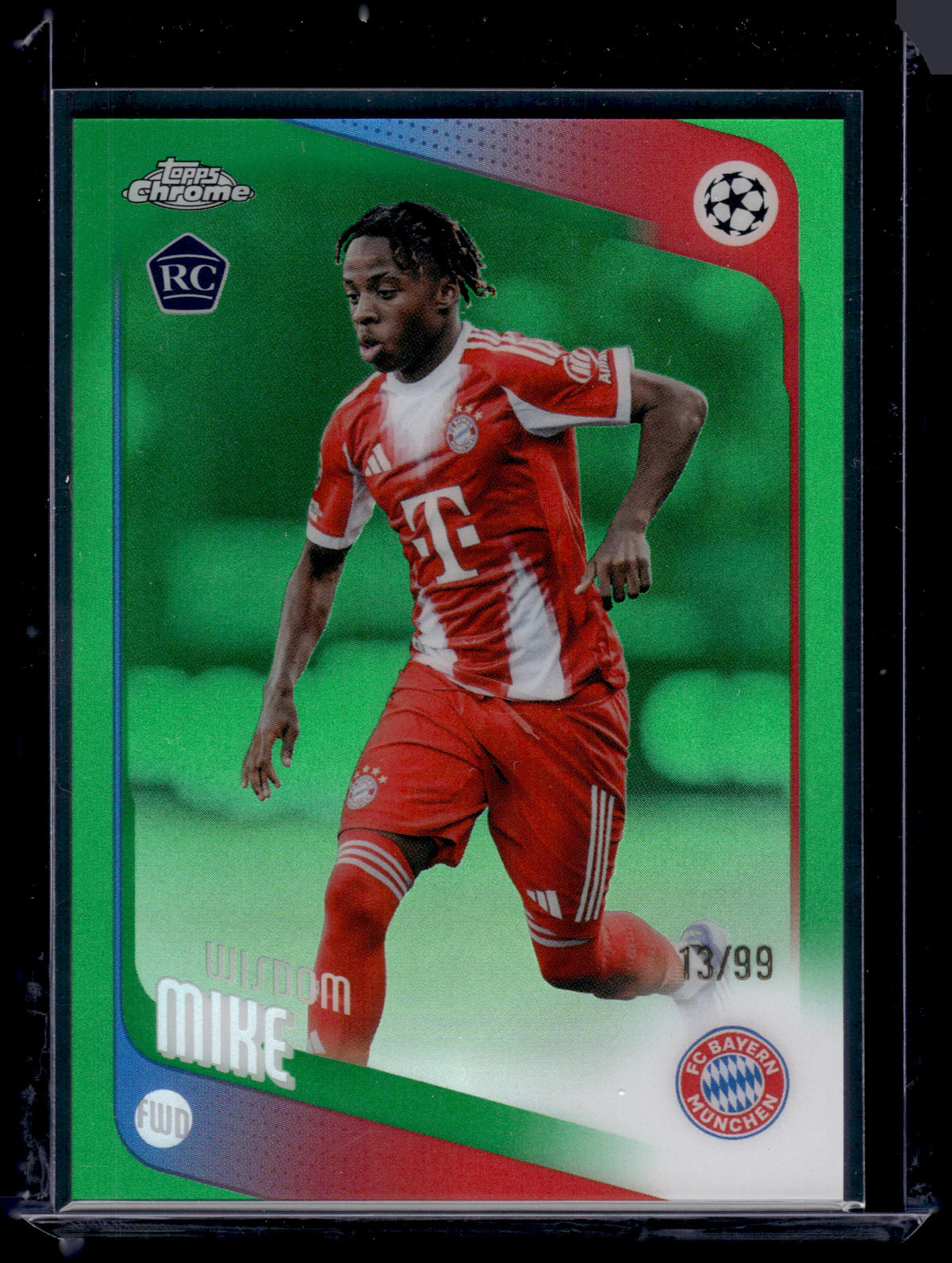 HL-INV 2026 Topps Chrome UEFA Wisdom Mike #88 Green Refractor /99 RC
