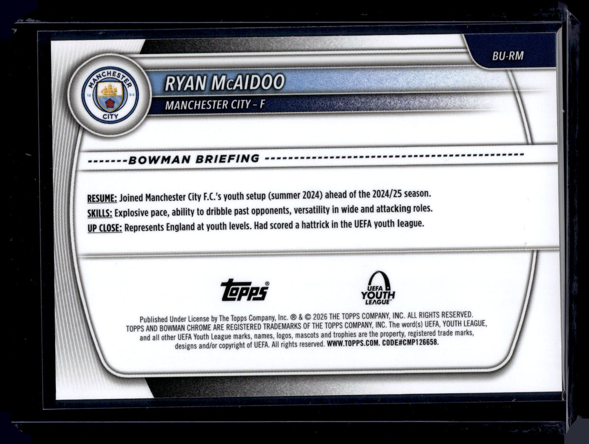 HL-INV 2026 Topps Bowman Chrome Ryan McAidoo #BU-RM Refractor 1st Bowman