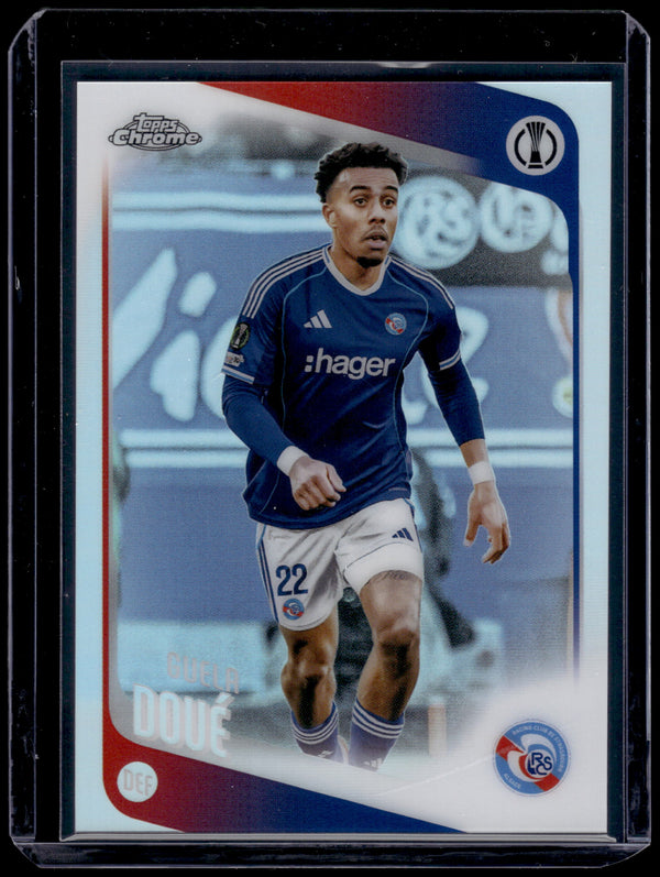 2026 Topps Chrome UEFA Club Competitions Guela Doué #180 Refractor