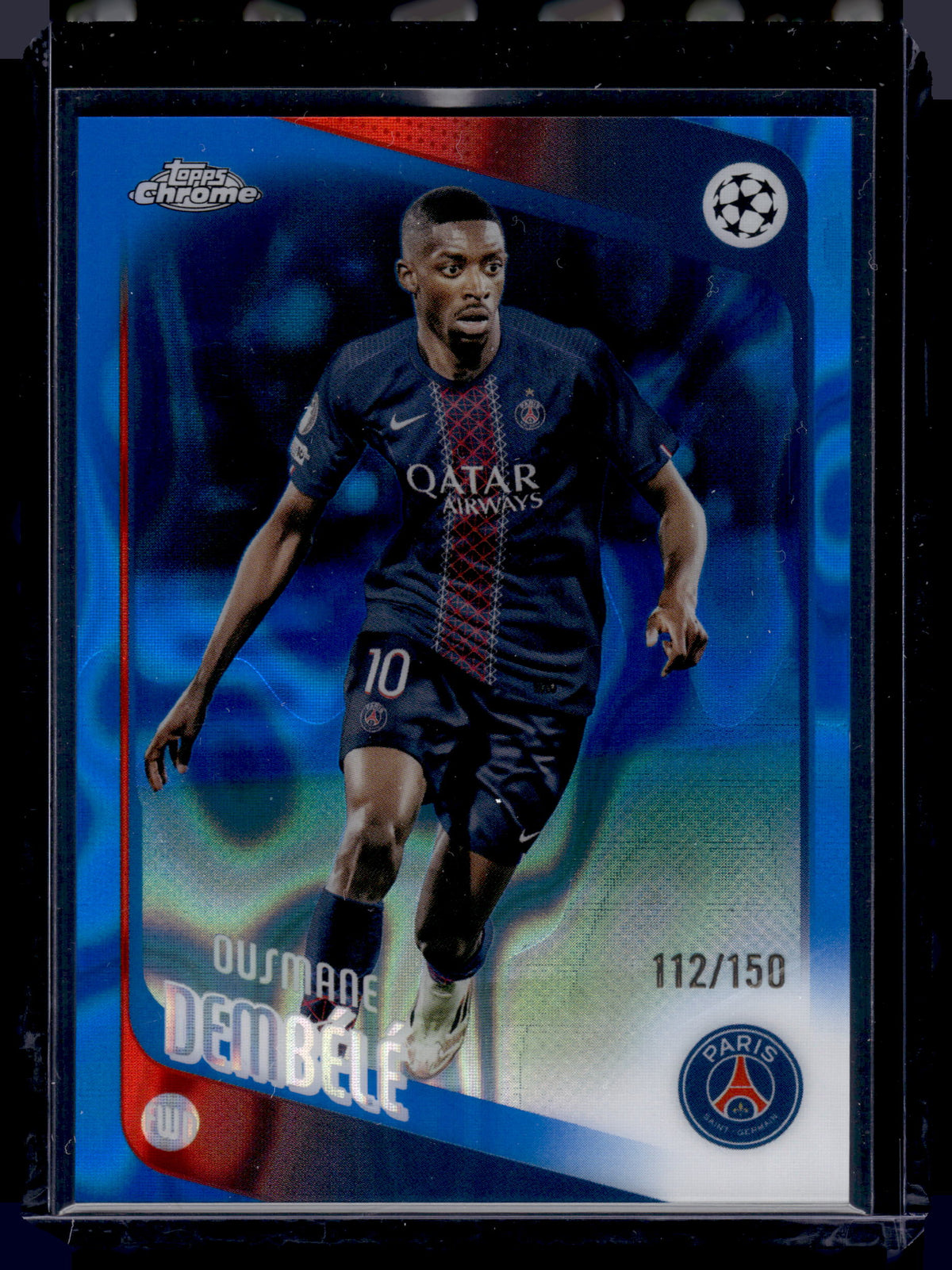 HL-INV 2026 Topps Chrome UEFA Ousmane Dembele Blue Lava Refractor /150 #3