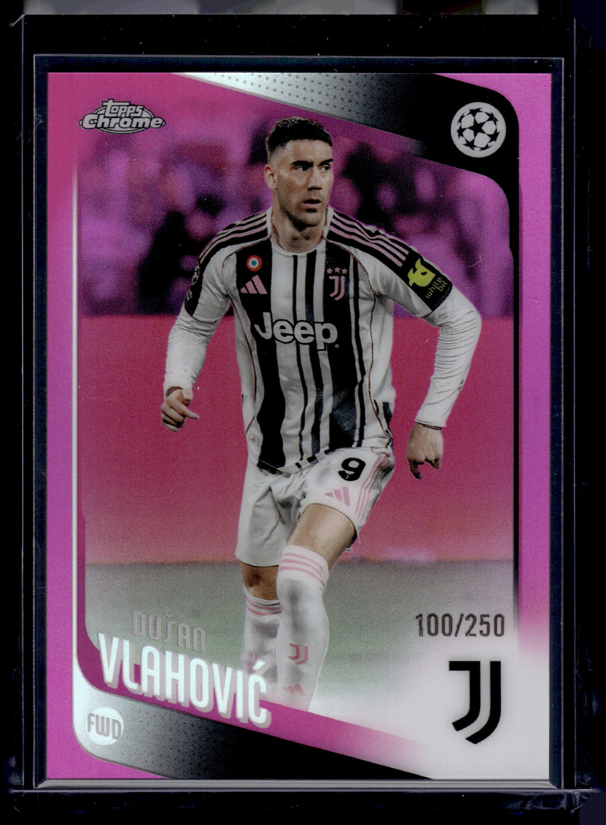 HL-INV 2026 Topps Chrome UEFA Dušan Vlahović #175 Pink Refractor /250