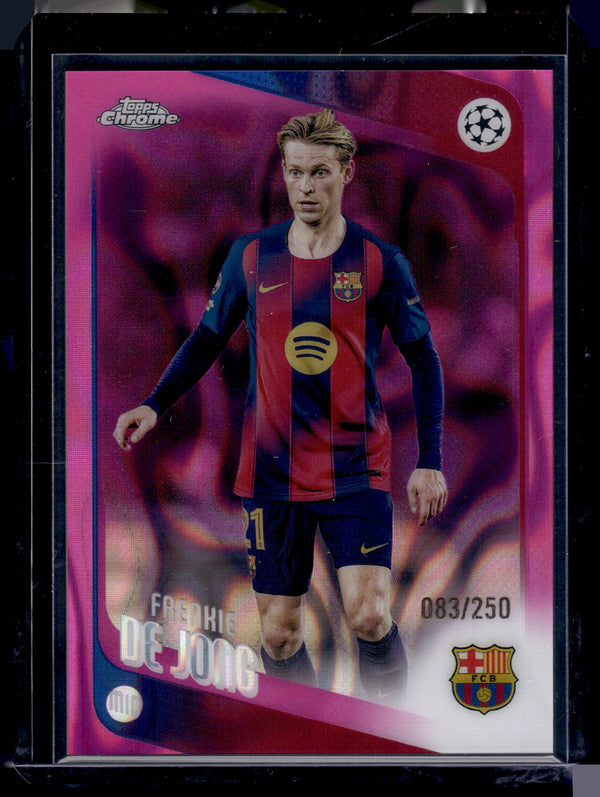 2026 Topps Chrome UEFA Frenkie de Jong #135 Pink Lava Refractor /250