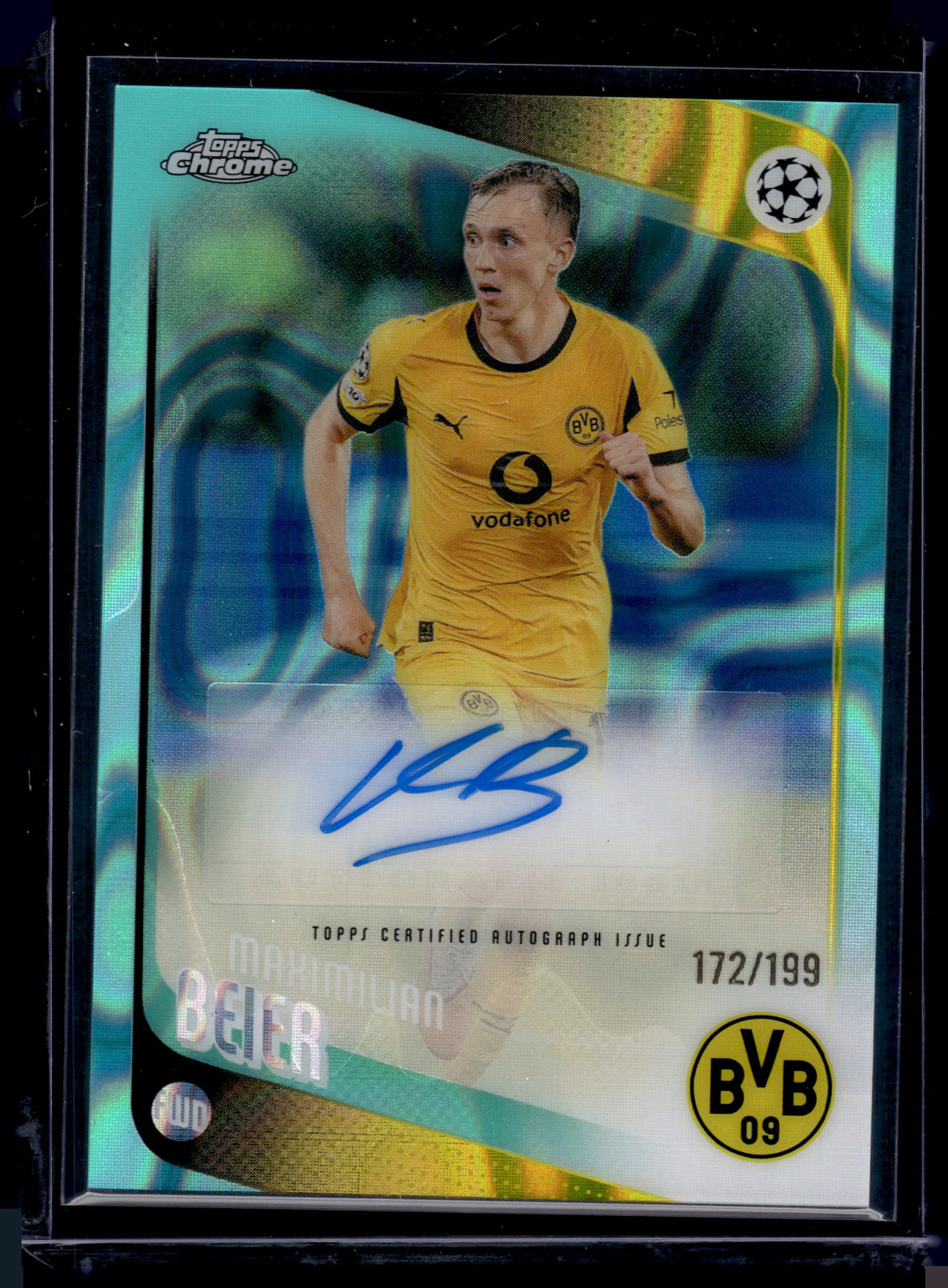 HL-INV 2026 Topps Chrome UEFA Maximilian Beier Aqua Lava Refractor Auto /199