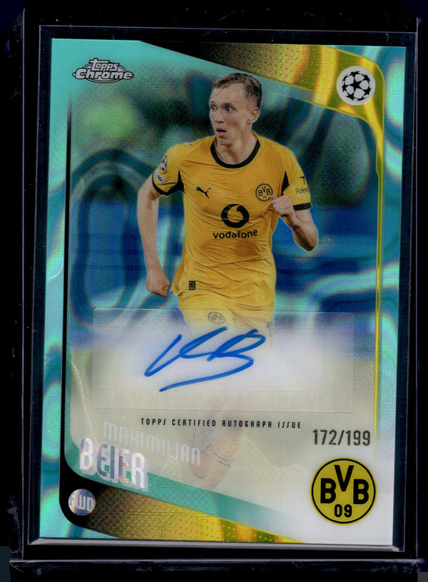 2026 Topps Chrome UEFA Maximilian Beier Aqua Lava Refractor Auto /199