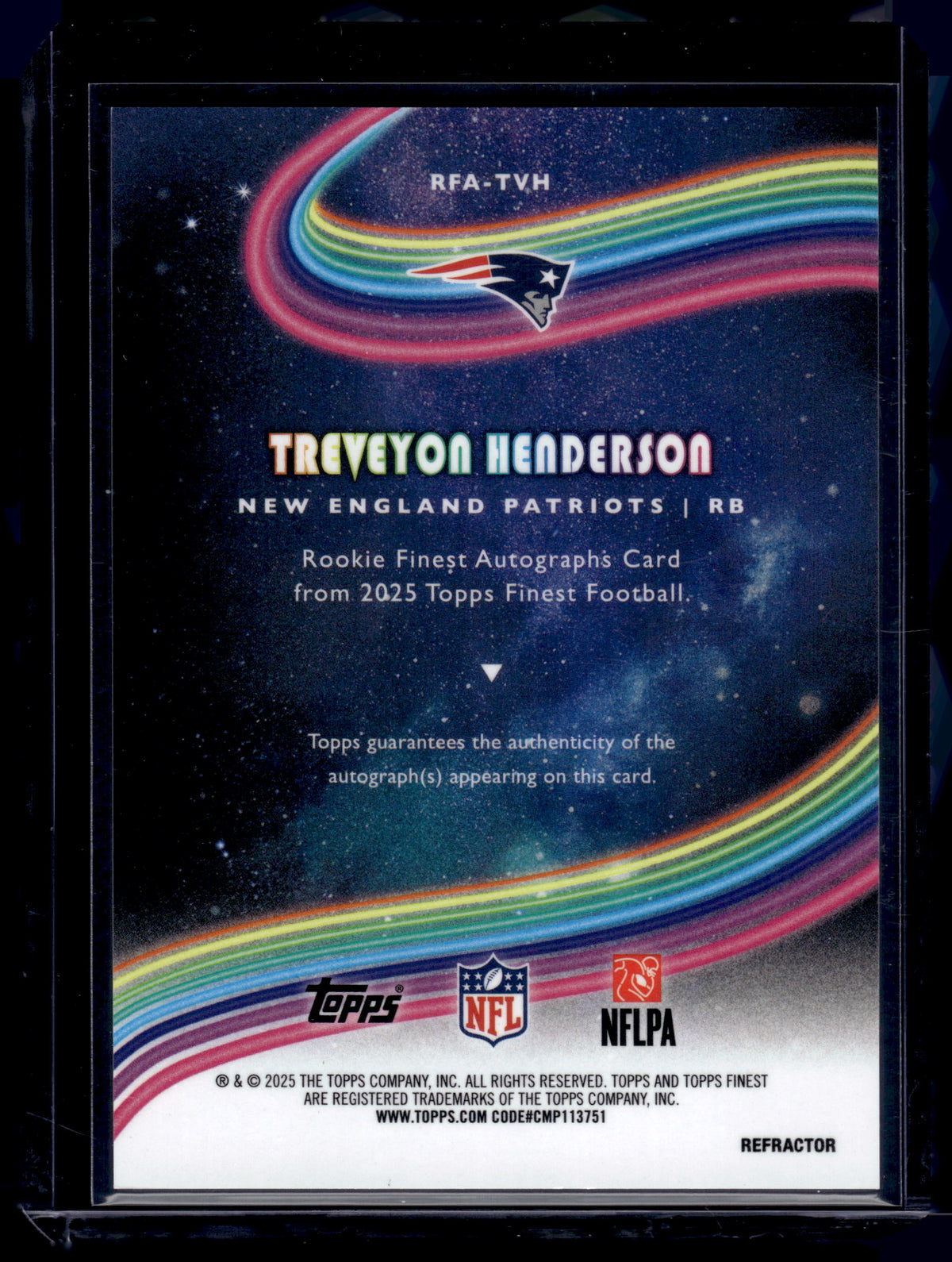 HL-INV 2025 Topps Finest TreVeyon Henderson #RFA-TVH RC