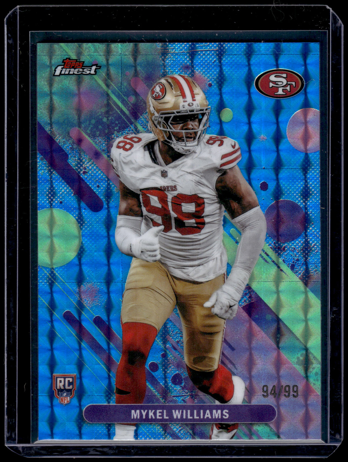 HL-INV 2025 Topps Finest Mykel Williams #38 Blue Geometric /99 Common RC
