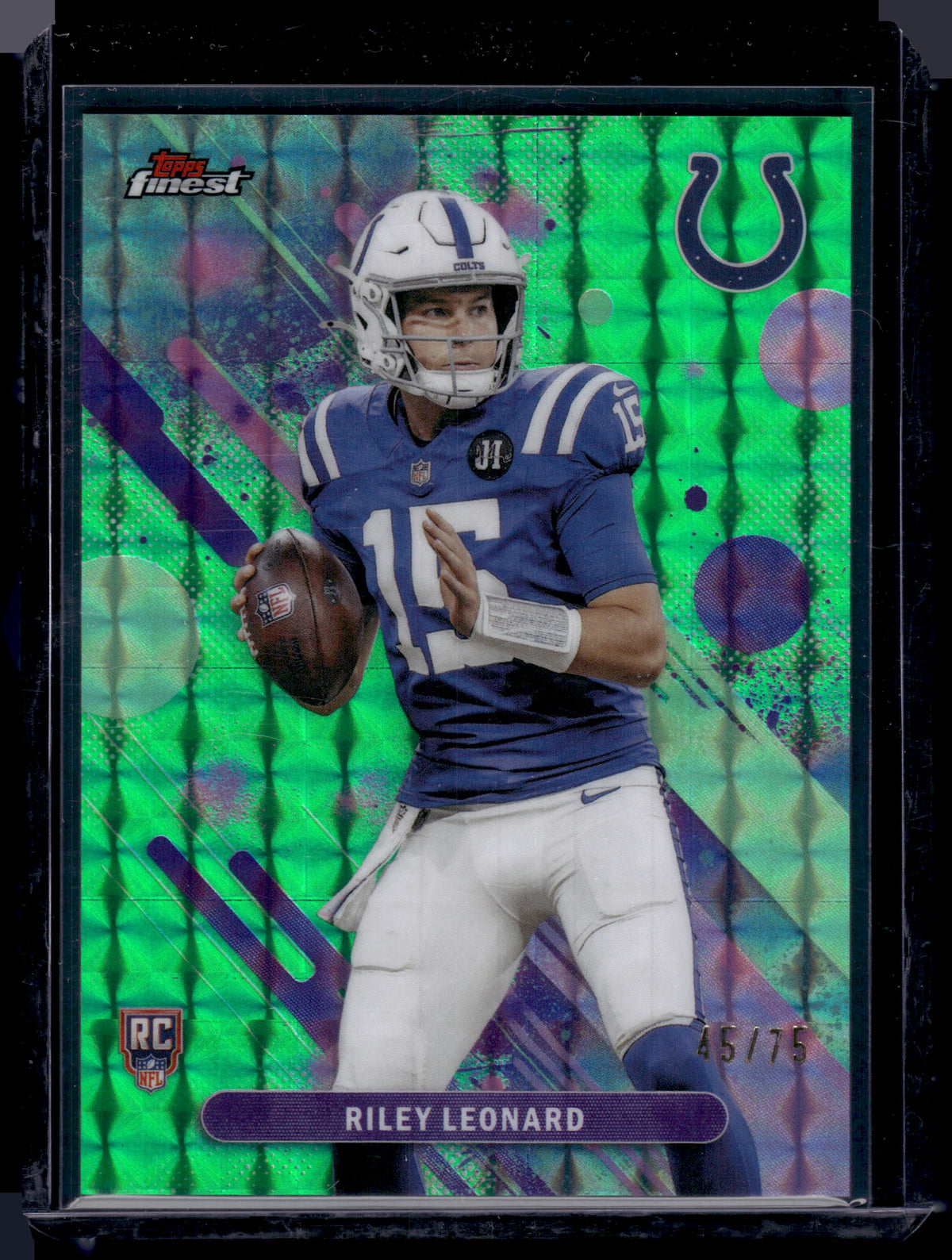HL-INV 2025 Topps Finest Riley Leonard #9 Green Geometric /75 Common RC