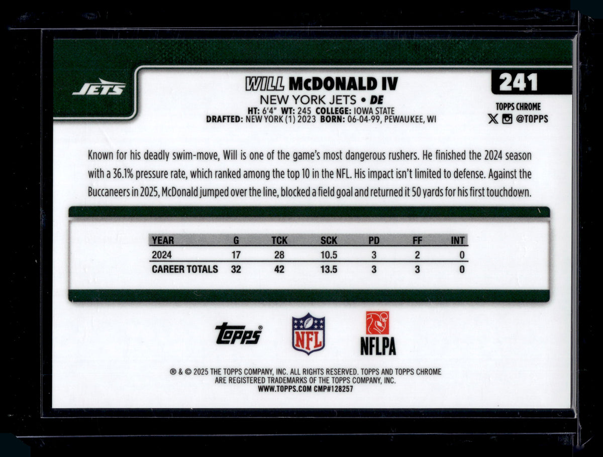 HL-P01 2025 Topps Chrome Will McDonald IV #241 Gold Geometric Refractor /50