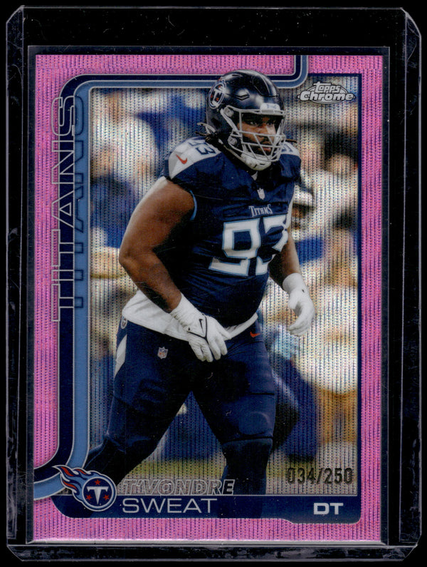2025 Topps Chrome T'Vondre Sweat #292 Pink Wave Refractor /250