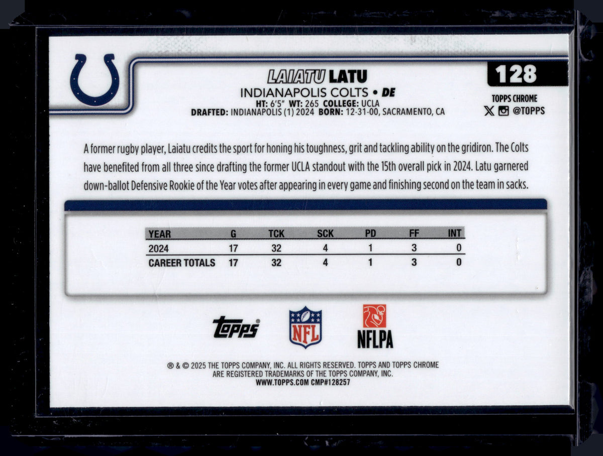HL-P01 2025 Topps Chrome Laiatu Latu #128 Aqua Refractor /199