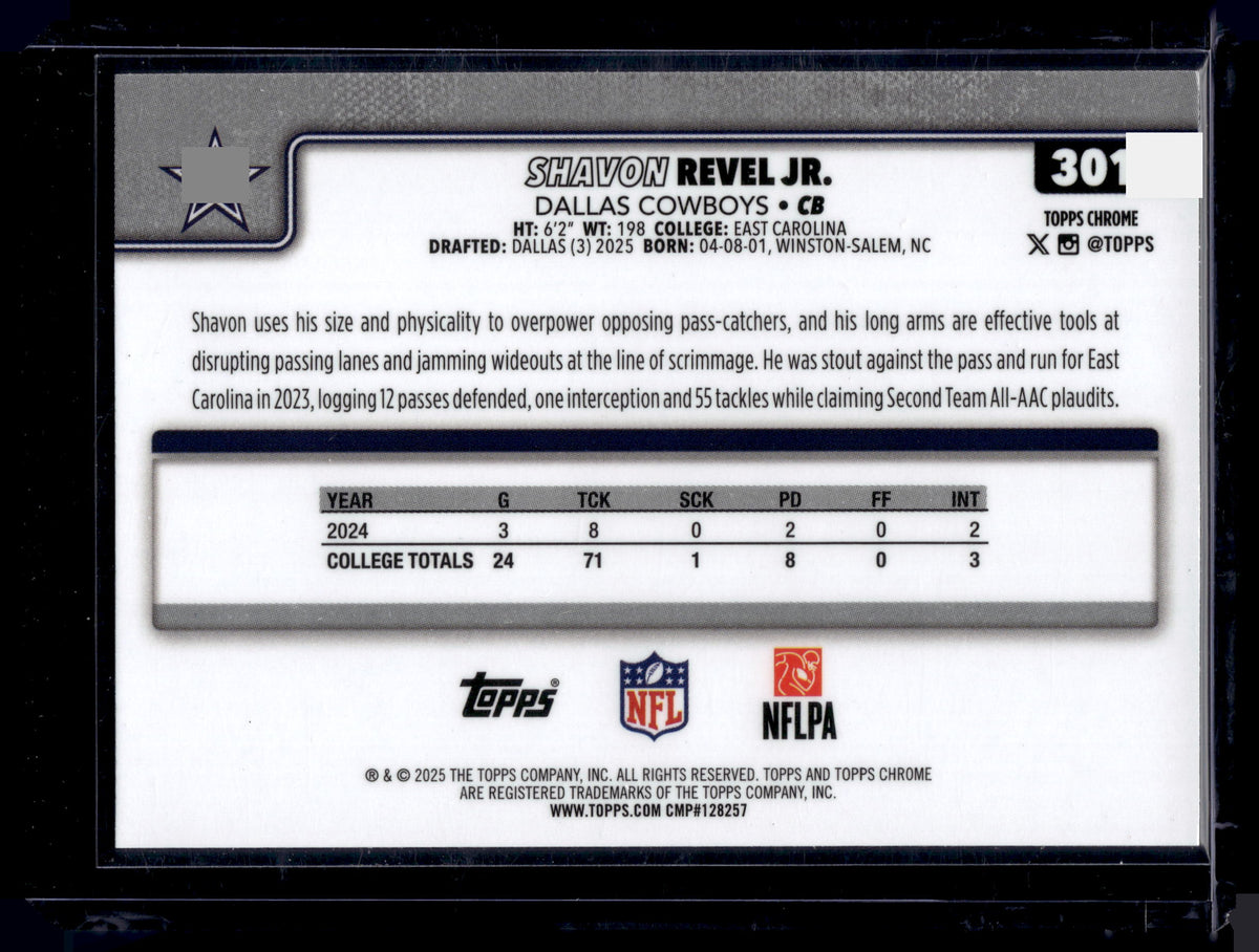 HL-P01 2025 Topps Chrome Shavon Revel Jr. #301 Prism RC