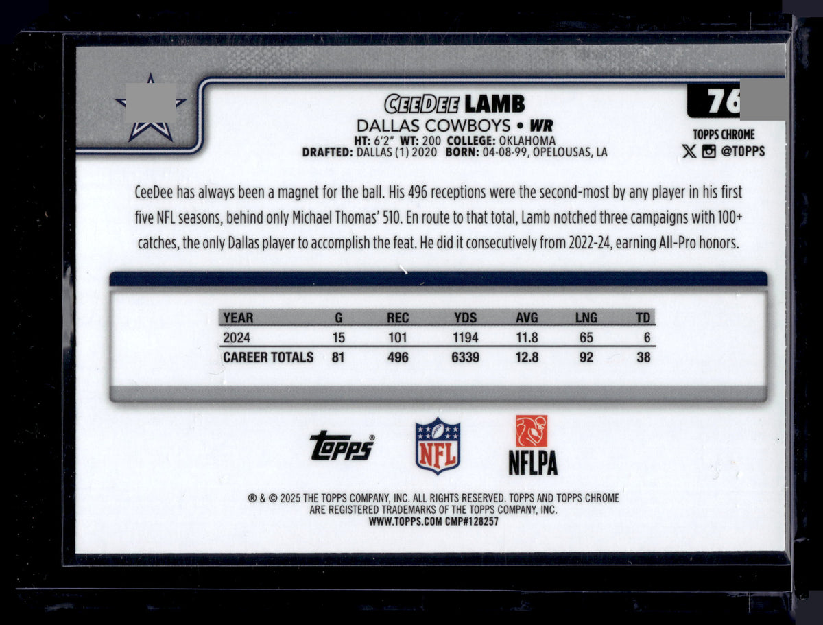 HL-P01 2025 Topps Chrome CeeDee Lamb #76 Prism