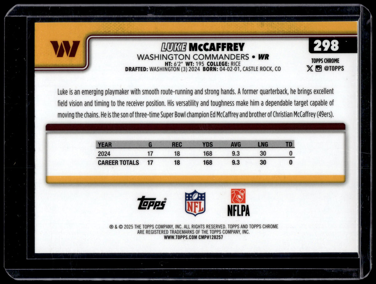 HL-P01 2025 Topps Chrome Luke McCaffrey #298 Geometric