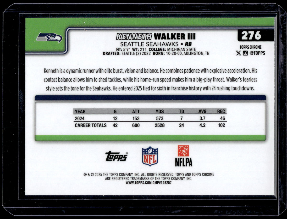 HL-P01 2025 Topps Chrome Kenneth Walker III #276 Geometric