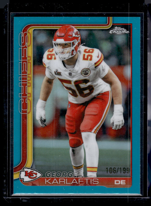2025 Topps Chrome George Karlaftis #152 Aqua Refractor /199