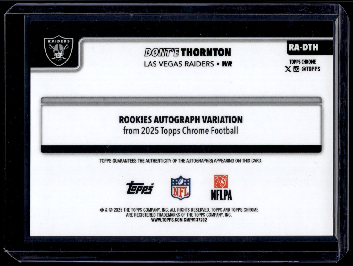 HL-P01 2025 Topps Chrome Dont'e Thornton #RA-DTH Green Refractor /99 RC