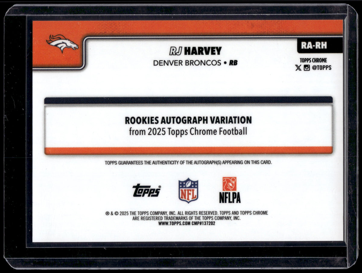 HL-P01 2025 Topps Chrome RJ Harvey #RA-RH Pink Lava /399 RC