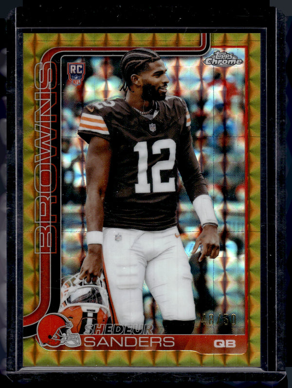 2025 Topps Chrome Shedeur Sanders #315 Gold Geometric /50 RC